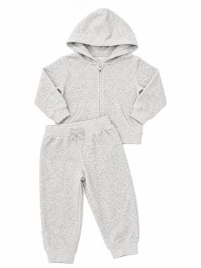 Polo Ralph Lauren - Toddler Grey Hooded Velour Sweatshirt & Jogger Set - 18m